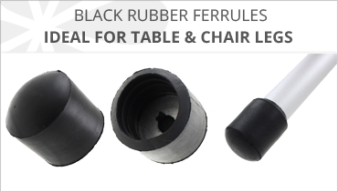 BLACK RUBBER CHAIR LEG FERRULES